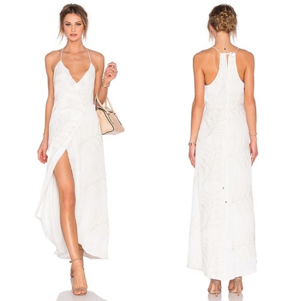 Lovers  + Friends White Wrap Nostalgia Maxi Dress